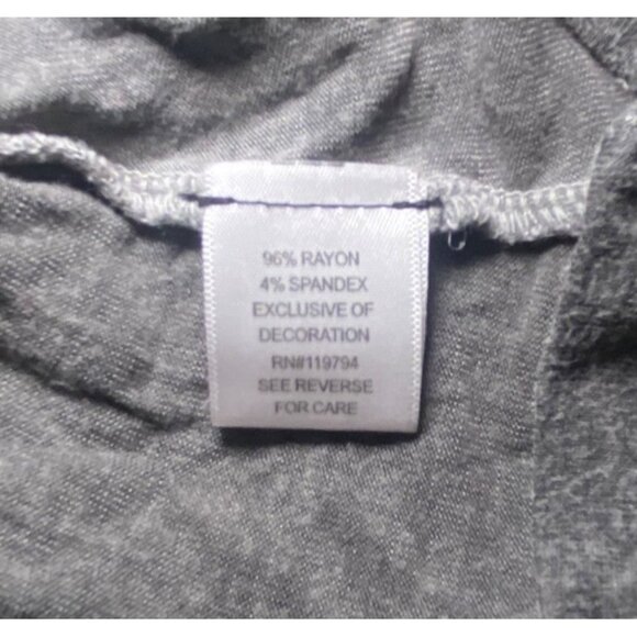 Gray Petite Tunic Top Embroidered Lace V-Neck 3/4 Sleeves Boho Witchy Whimsygoth - Picture 8 of 8